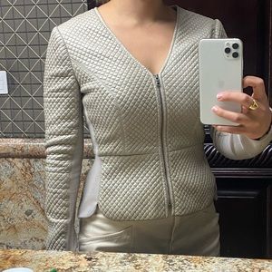 Pearson diamond faux leather jacket bcbg size S